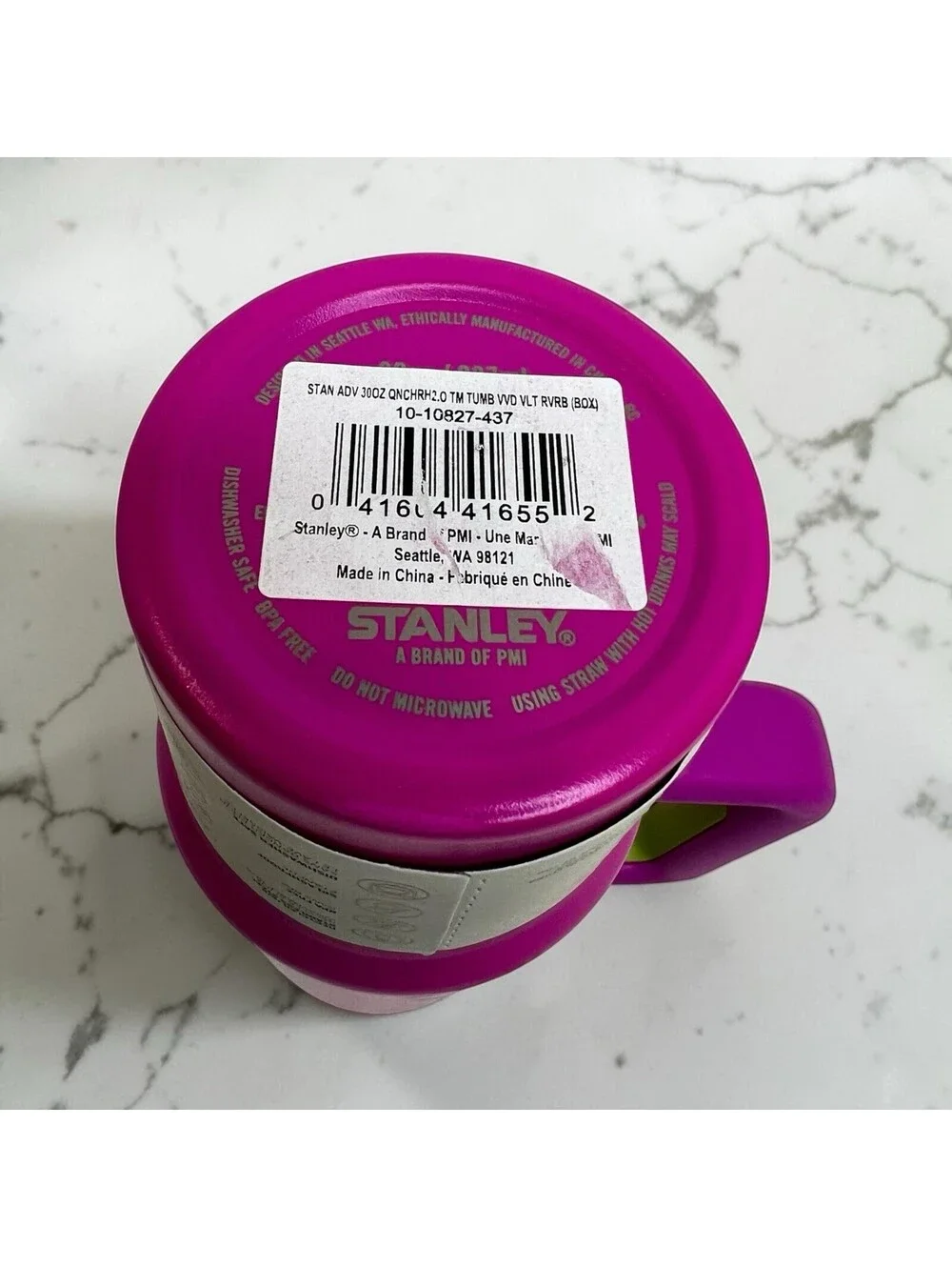 Stanley Quencher H2.0 Tumbler Neon Pink Reverb 30 oz Insulated Handle Lid Straw